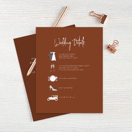Burgundy Wedding Details Timeline RSVP Card Karte
