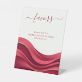 Burgundy Wedding Favors Sockelschild (Vorderseite)