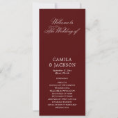 Burgundy Wedding Flat Program Einladung (Vorderseite)