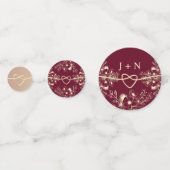 Burgundy Wedding Konfetti (Vorderseiten)
