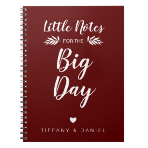 Burgundy Wedding Little Note Big Day Personalisier Notizblock