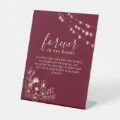 Burgundy Wedding Memorial Signing Sockelschild (Vorderseite)