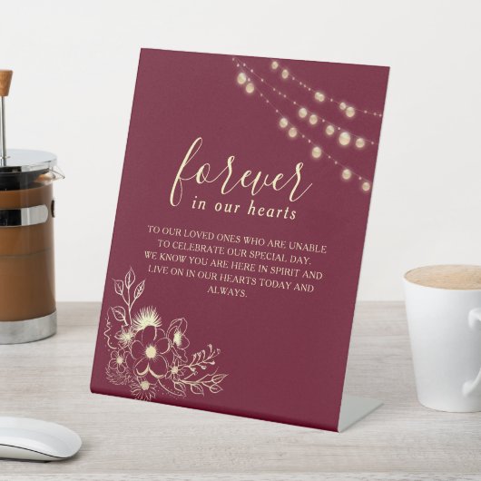 Burgundy Wedding Memorial Signing Sockelschild (In SItu)