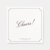 Burgundy Wedding Napkins Cheers Serviette (Vorderseite)
