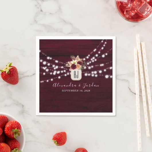 Burgundy Wedding Napkins Serviette (Beispiel)