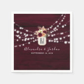 Burgundy Wedding Napkins Serviette (Vorderseite)