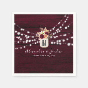Burgundy Wedding Napkins Serviette