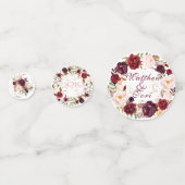 Burgundy Wedding Personalisiert Confetti Konfetti (Vorderseiten)