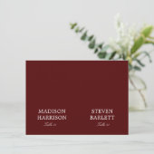 Burgundy Wedding Place Card DIY Einladung (Stehend Vorderseite)