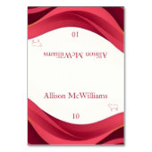 Burgundy Wedding Place Card-Meat Tischnummer (Vorderseite)
