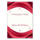 Burgundy Wedding Place Card-Poultry Tischnummer (Vorderseite)