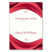 Burgundy Wedding Place Card Tischnummer (Vorderseite)