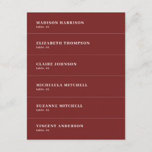 Burgundy Wedding Place Name Card DIY Einladung