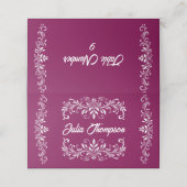 Burgundy Wedding Platzkarte (Außenseite Aufgefaltet)
