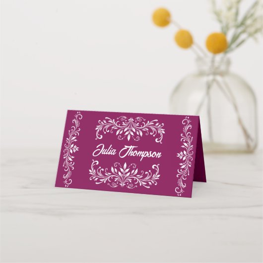 Burgundy Wedding Platzkarte (Vorderseite)