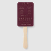 Burgundy Wedding Program Timeline Elegant Modern Fächer (Rückseite)