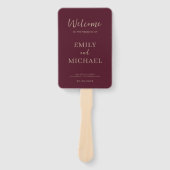 Burgundy Wedding Program Timeline Elegant Modern Fächer (Vorderseite)