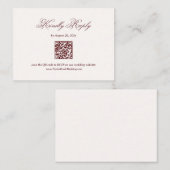 Burgundy Wedding RSVP  Begleitkarte (Vorne/Hinten)