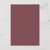 Burgundy Wedding Schedule Card Begleitkarte (Rückseite)