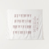 Burgundy Wedding Seating Chart Alphabetical Fabric Wandteppich (Vorderseite (Horizontal))