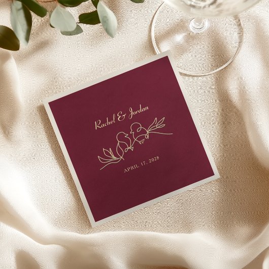 Burgundy Wedding Serviette