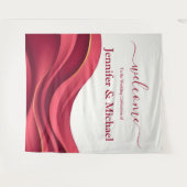 Burgundy Wedding Sign Wandteppich (Vorderseite (Horizontal))