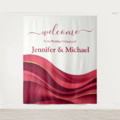 Burgundy Wedding Sign Wandteppich (Vorderseite)