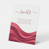 Burgundy Wedding Sweets Sockelschild (Vorderseite)