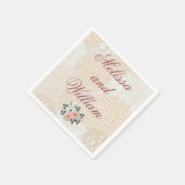 Burgundy Wedding Text Light Serviette (Ecke)