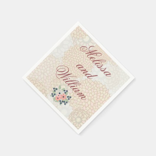 Burgundy Wedding Text Light Serviette (Ecke)