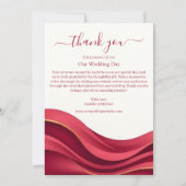 Burgundy Wedding Thank You Card Dankeskarte (Rückseite)