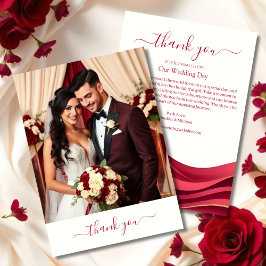 Burgundy Wedding Thank You Card Dankeskarte