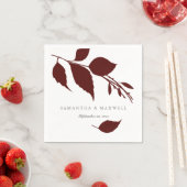 Burgundy Wedding Theme Custom Cocktail Napkins Serviette (Beispiel)