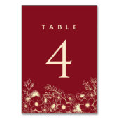 Burgundy Wedding Tischnummer (Rückseite)