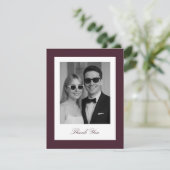 Burgundy Wedding Vielen Dank Fotokarte Dankeskarte (Stehend Vorderseite)