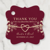 Burgundy Wedding Vielen Dank Geschenkanhänger (Vorderseite)