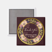 Burgundy Wedding Vielen Dank Magnet (Vorderseite/Rückseite)