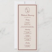 Burgundy Wedding Weekend Long Itinerary Card Einladung (Vorderseite)