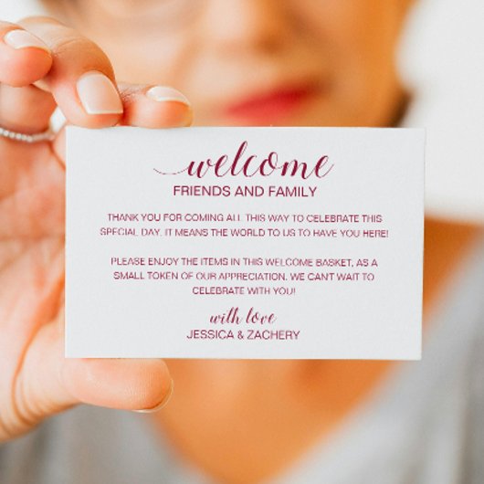 Burgundy Wedding Willkommensgeschenk Beutel Platzkarte