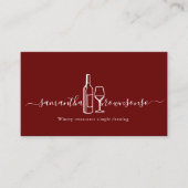 Burgundy Weinkellerei Restaurant mit einfacher Lin Visitenkarte (Vorderseite)