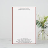Burgundy White Beruflich Business Personalisiert Briefpapier (Stehend Vorderseite)