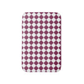 Burgundy White Checker Diamond Pattern Badematte (Vorderseite Vertikal)