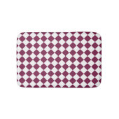 Burgundy White Checker Diamond Pattern Badematte (Vorderseite)