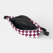 Burgundy White Checker Diamond Pattern Bauchtasche (Offen)