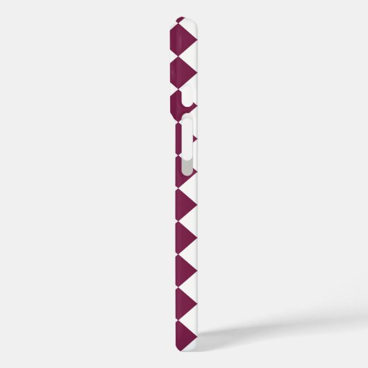Burgundy White Checker Diamond Pattern Case-Mate iPhone Hülle (Rückseite / Links)