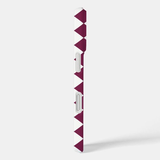 Burgundy White Checker Diamond Pattern Case-Mate iPhone Hülle (Rückseite / Rechts)