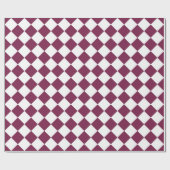 Burgundy White Checker Diamond Pattern Geschenkpapier (Flach)