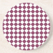 Burgundy White Checker Diamond Pattern Getränkeuntersetzer (Vorne)