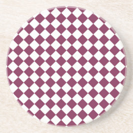 Burgundy White Checker Diamond Pattern Getränkeuntersetzer