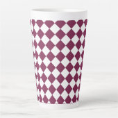 Burgundy White Checker Diamond Pattern Milchtasse (Vorderseite)